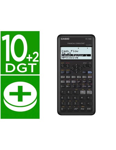 Calculadora casio fc 100v financiera 4 lineas 102 digitos almacenamiento flash calculo de ganancias con tapa