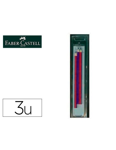 Lapices bicolor fino faber castell 2160 rb hexagonal rojo azul blister de 3 unidades