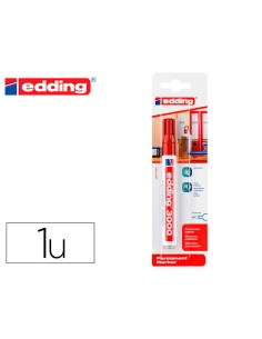 Rotulador edding marcador permanente 3000 rojo n2 punta redonda 15 3 mm blister de 1 unidad