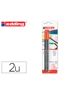 Rotulador edding punta fibra 1200 rojo n2 punta redonda 05 mm blister de 2 unidades