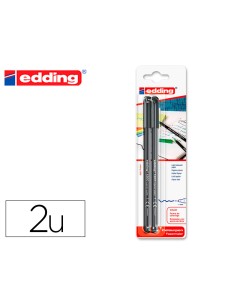 Rotulador edding punta fibra 1200 negro n1 punta redonda 05 mm blister de 2 unidades