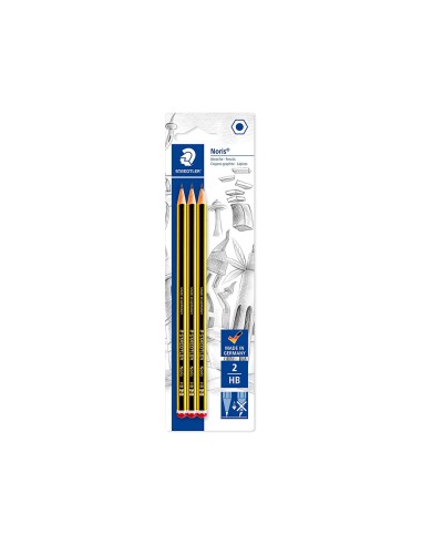 Lapices de grafito staedtler noris n2 hb blister de 3 unidades