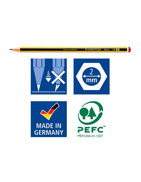 Lapices de grafito staedtler noris n2 hb blister de 3 unidades