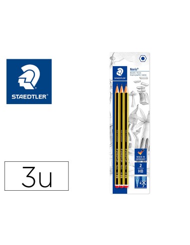 Lapices de grafito staedtler noris n2 hb blister de 3 unidades