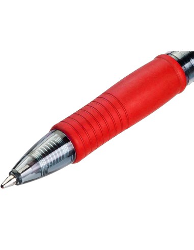 Boligrafo pilot g 2 rojo tinta gel retractil sujecion de caucho en blister