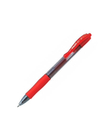 Boligrafo pilot g 2 rojo tinta gel retractil sujecion de caucho en blister