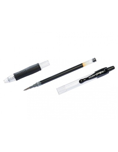 Boligrafo pilot g 2 negro tinta gel retractil sujecion de caucho en blister