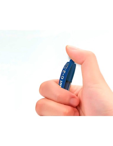 Boligrafo pilot g 2 azul tinta gel retractil sujecion de caucho en blister