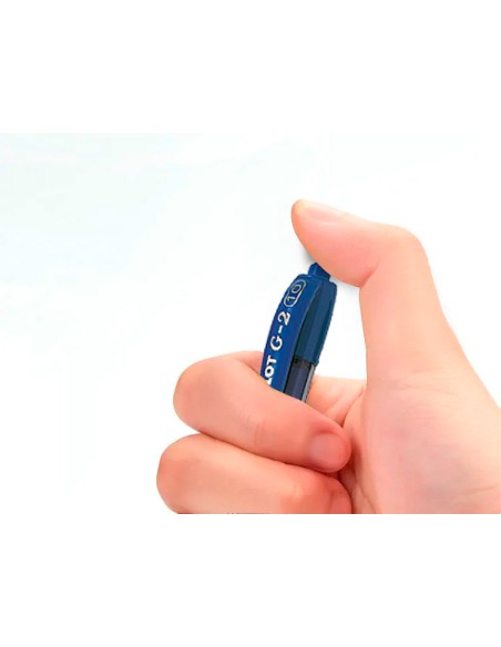 Boligrafo pilot g 2 azul tinta gel retractil sujecion de caucho en blister
