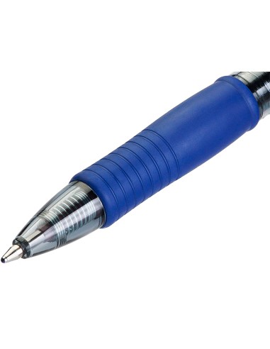 Boligrafo pilot g 2 azul tinta gel retractil sujecion de caucho en blister