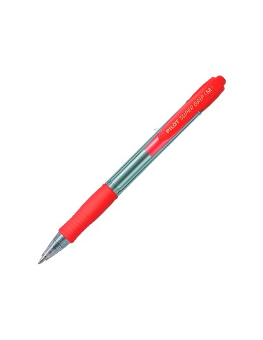 Boligrafo pilot super grip retractil sujecion de caucho tinta base de aceite en blister 1 azul 1 rojo