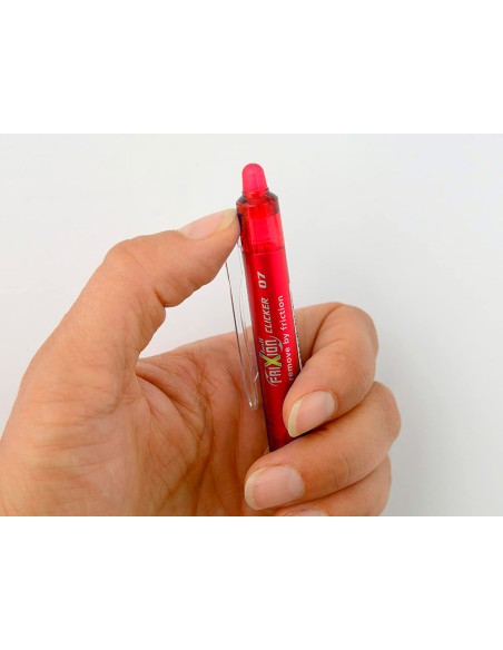 Boligrafo pilot frixion clicker borrable 07 mm punta media rojo en blister