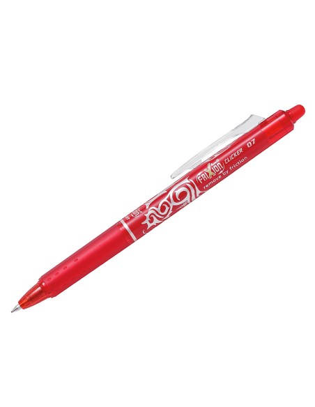 Boligrafo pilot frixion clicker borrable 07 mm punta media rojo en blister