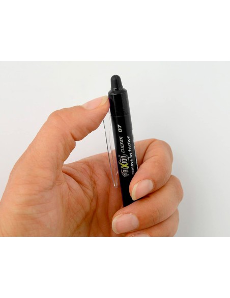 Boligrafo pilot frixion clicker borrable 07 mm punta media negro en blister