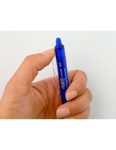 Boligrafo pilot frixion clicker borrable 07 mm punta media azul en blister