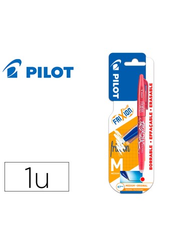 Boligrafo pilot frixion ball borrable 07 mm punta media rojo en blister