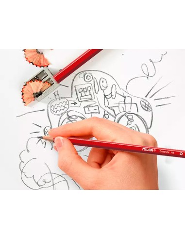 Lapices de grafito milan hexagonal hb goma 430 afilalapiz blister de 3 unidades