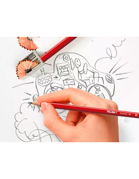 Lapices de grafito milan hexagonal hb goma 430 afilalapiz blister de 3 unidades