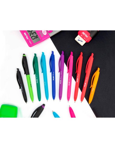 Boligrafo milan p1 retractil 1 mm touch blister de 4 unidades colores surtidos