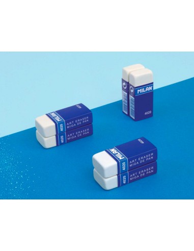 Goma de borrar milan 4020 miga de pan blister de 2 unidades