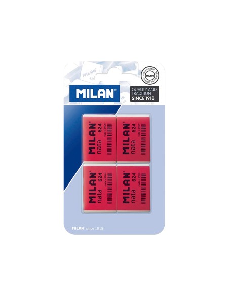 Goma de borrar milan nata 624 blister de 4 unidades