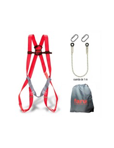 Conjunto anticaidas faru arnes p01 cuerda c170 2 mosquetones virola bolsa porta arnes