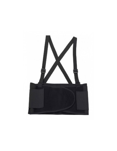 Cinturon antilumbago faru elastico con tirantes talla xl color negro