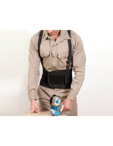 Cinturon antilumbago faru elastico con tirantes talla xl color negro