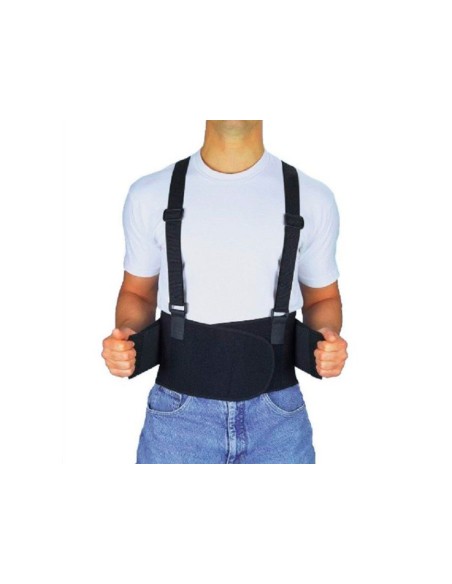 Cinturon antilumbago faru elastico con tirantes talla xl color negro
