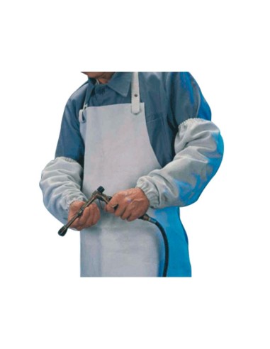 Manguito para soldador faru cuero al cromo puno elastico y cordon sujecion superior