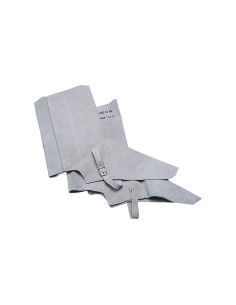 Polaina para soldador faru cuero al cromo ajustable con velcro y hebilla 40 cm