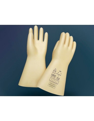 Guantes faru latex aislante proteccion electrica hasta 500 voltios clase 00 talla 9 color beige