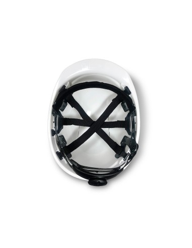 Casco faru polietileno ventilado 6 puntos fijacion ajuste ruleta color blanco