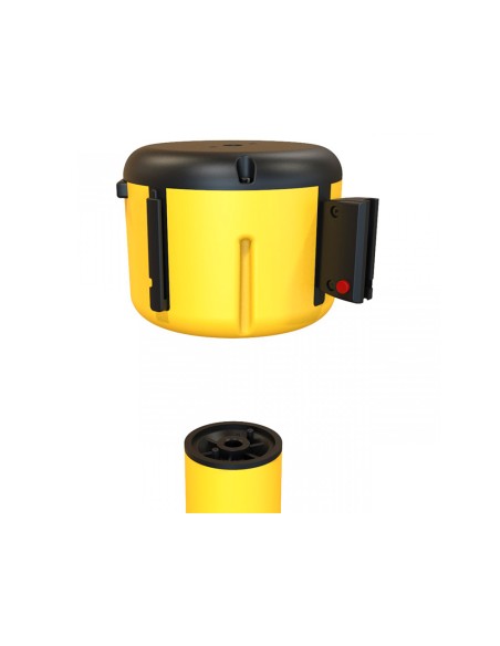 Cinta portatil faru retractil plastificada amarilla negra longitud 9 mt