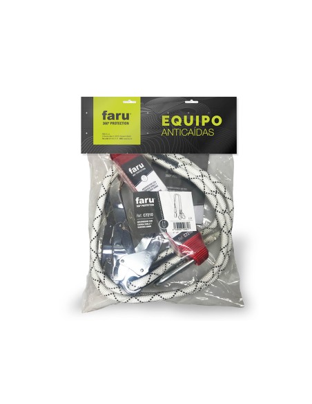 Anticaidas elastica faru bw200 con absorbedor de energia doble cuerda mosqueton doble gancho 50 mm