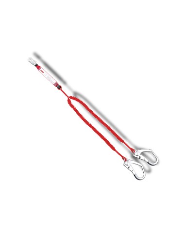 Anticaidas elastica faru con absorbedor de energia doble cuerda mosqueton doble gancho de acero 50 mm