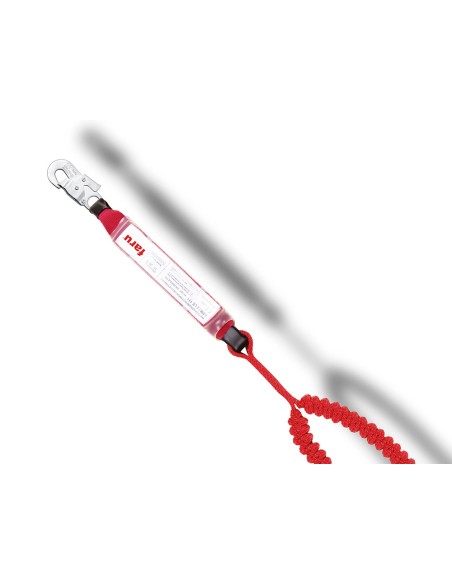 Anticaidas elastica faru con absorbedor de energia doble cuerda mosqueton doble gancho de acero 50 mm