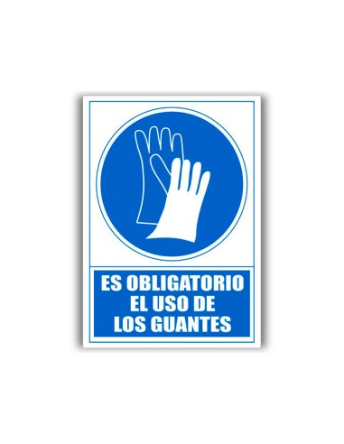 Pictograma archivo 2000 obligatorio uso de guantes pvc azul luminiscente 210x297 mm