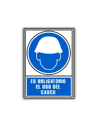 Pictograma archivo 2000 obligatorio uso de casco pvc azul luminiscente 210x297 mm