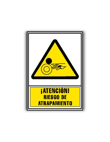 Pictograma archivo 2000 atencion riesgo de atrapamiento pvc amarillo luminiscente 210x297 mm