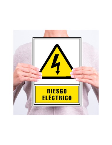 Pictograma archivo 2000 riesgo electrico pvc amarillo luminiscente 210x297 mm