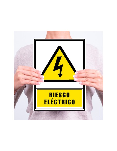 Pictograma archivo 2000 riesgo electrico pvc amarillo luminiscente 210x297 mm