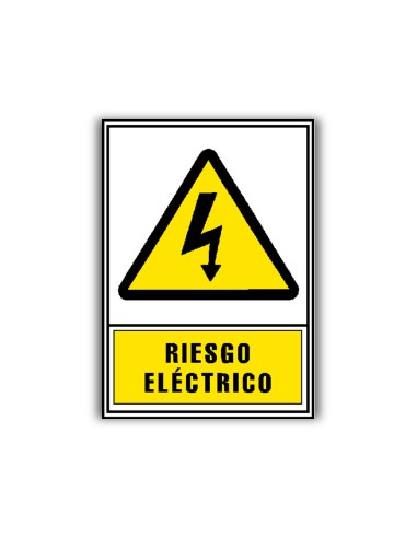 Pictograma archivo 2000 riesgo electrico pvc amarillo luminiscente 210x297 mm