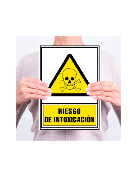 Pictograma archivo 2000 riesgo de intoxicacion pvc amarillo luminiscente 210x297 mm