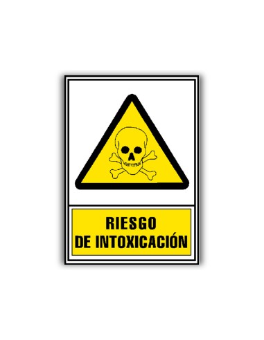 Pictograma archivo 2000 riesgo de intoxicacion pvc amarillo luminiscente 210x297 mm