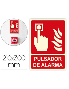 Pictograma archivo 2000 pulsador de alarma pvc rojo luminiscente 210x300 mm