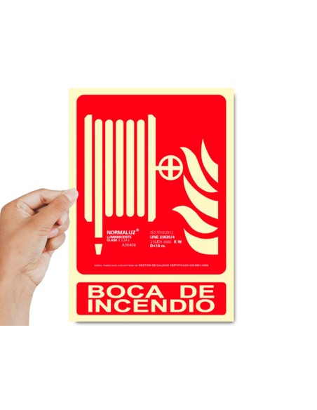 Pictograma archivo 2000 boca de incendio pvc rojo luminiscente 210x300 mm