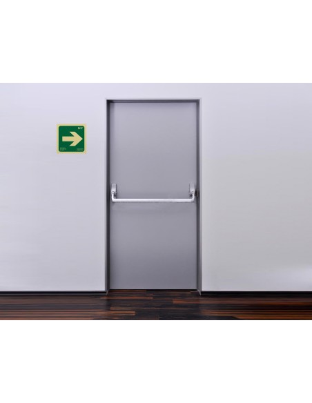 Pictograma archivo 2000 flecha derecha pvc verde luminiscente 224x224 mm