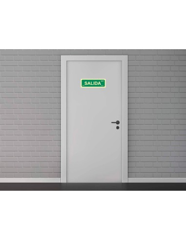 Pictograma archivo 2000 salida pvc verde luminiscente 300x105 mm pack de 2 unidades