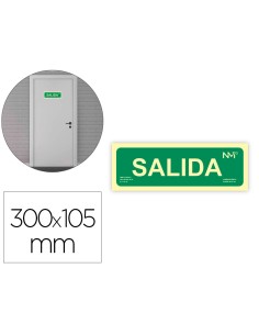 Pictograma archivo 2000 salida pvc verde luminiscente 300x105 mm pack de 2 unidades
